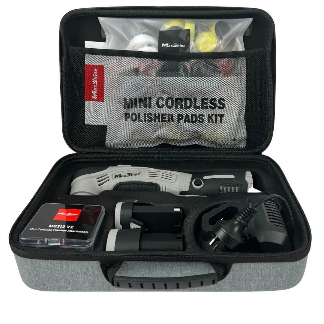 Maxshine mini cordless hybrid polisher kit with polishing accessories