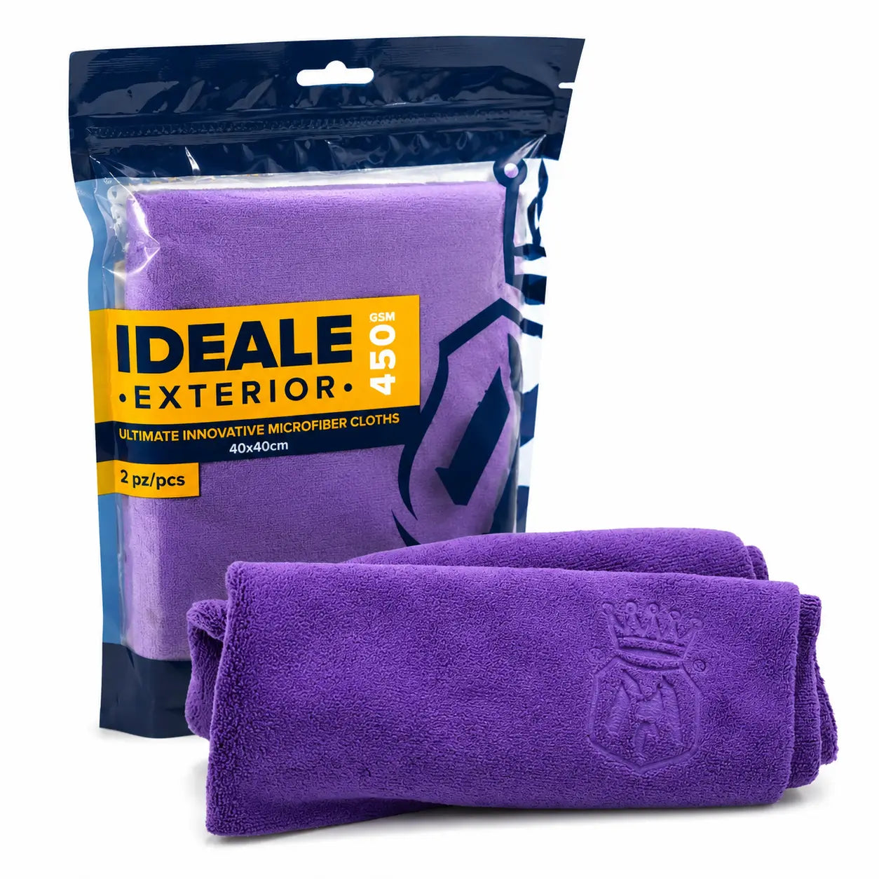 Labocosmetica Ideale Exterior purple microfibre cloth with packaging