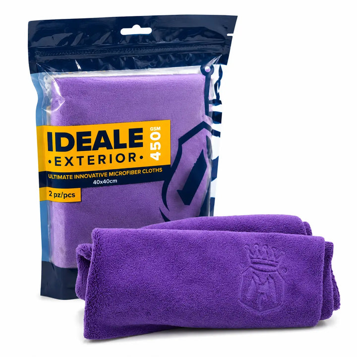 Labocosmetica Ideale Exterior purple microfibre cloth with packaging