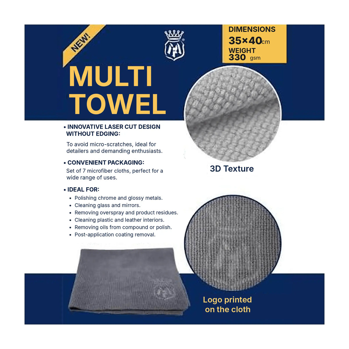 Labocosmetica Multi Towel 35×40cm microfibre detailing towels 7-piece pack