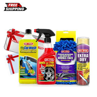MAFRA home car wash bundle with 4 car care products, 2 free gifts