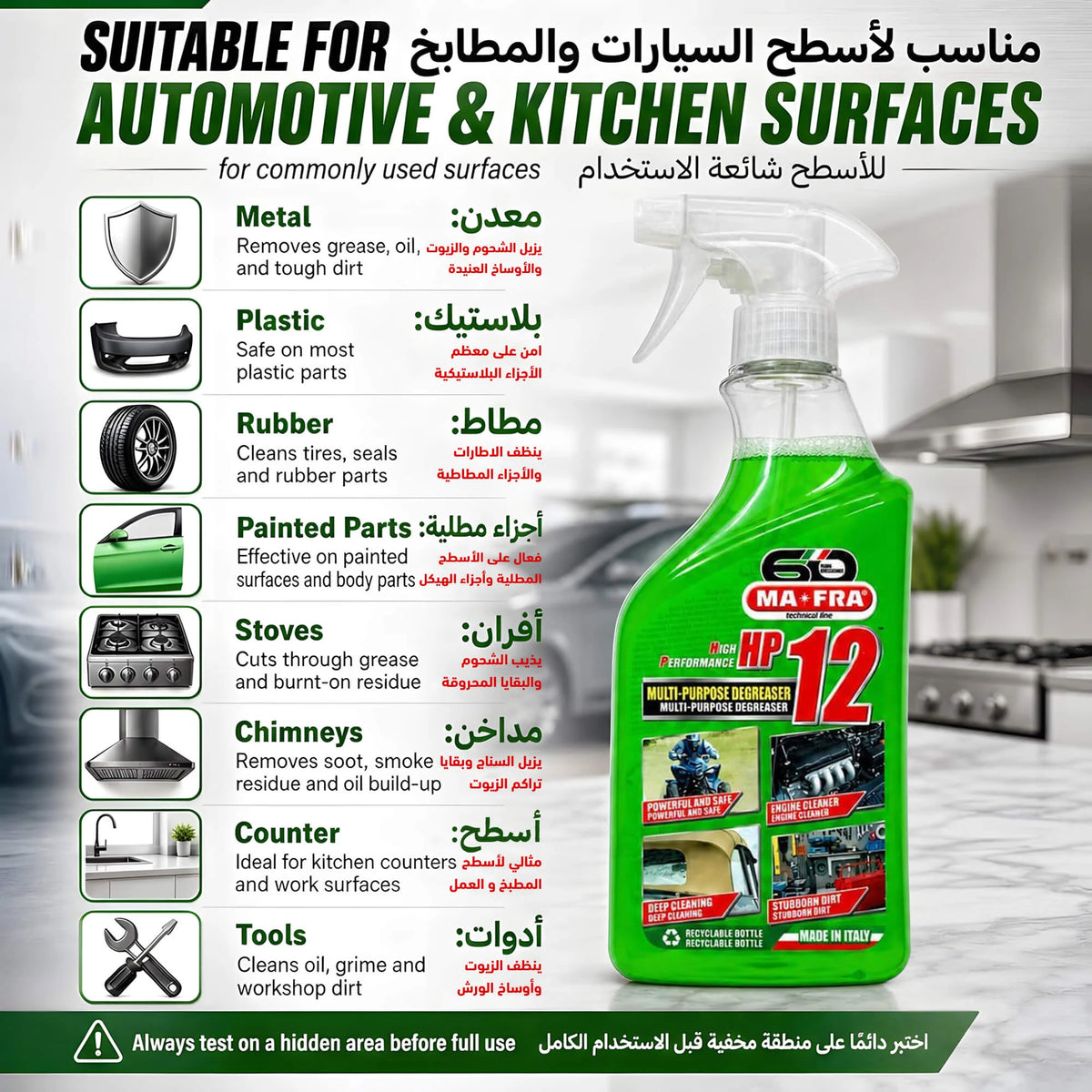 MAFRA HP12 suitable for automotive and kitchen surfaces