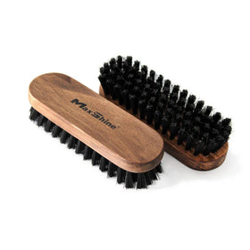 Maxshine compact leather and Alcantara cleaning brush with wooden handle