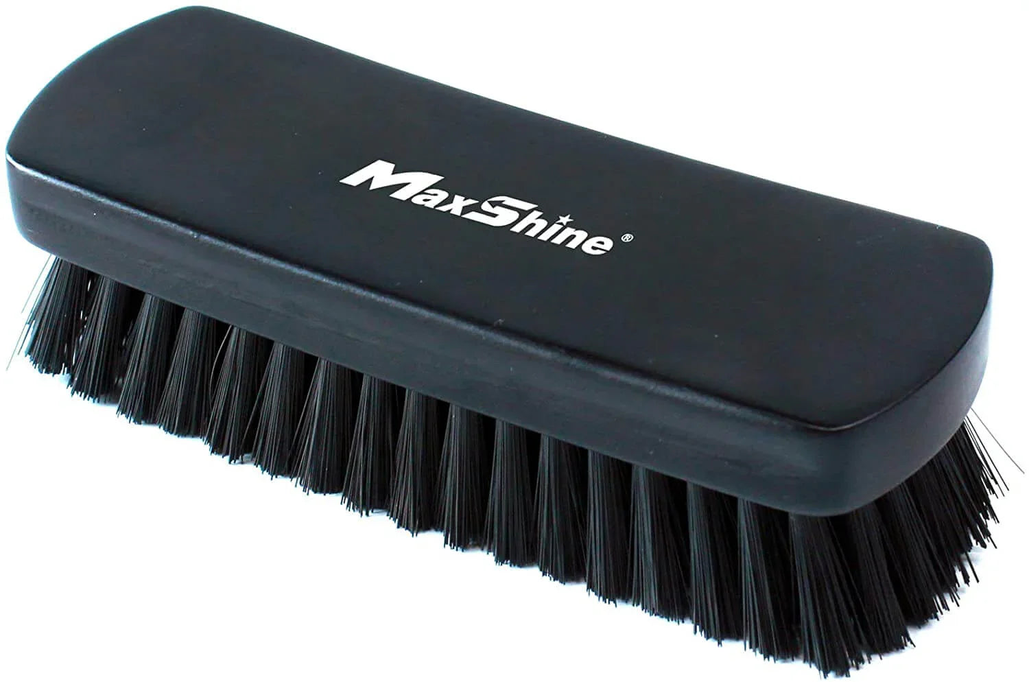 Maxshine black leather and textile cleaning brush with nylon bristles